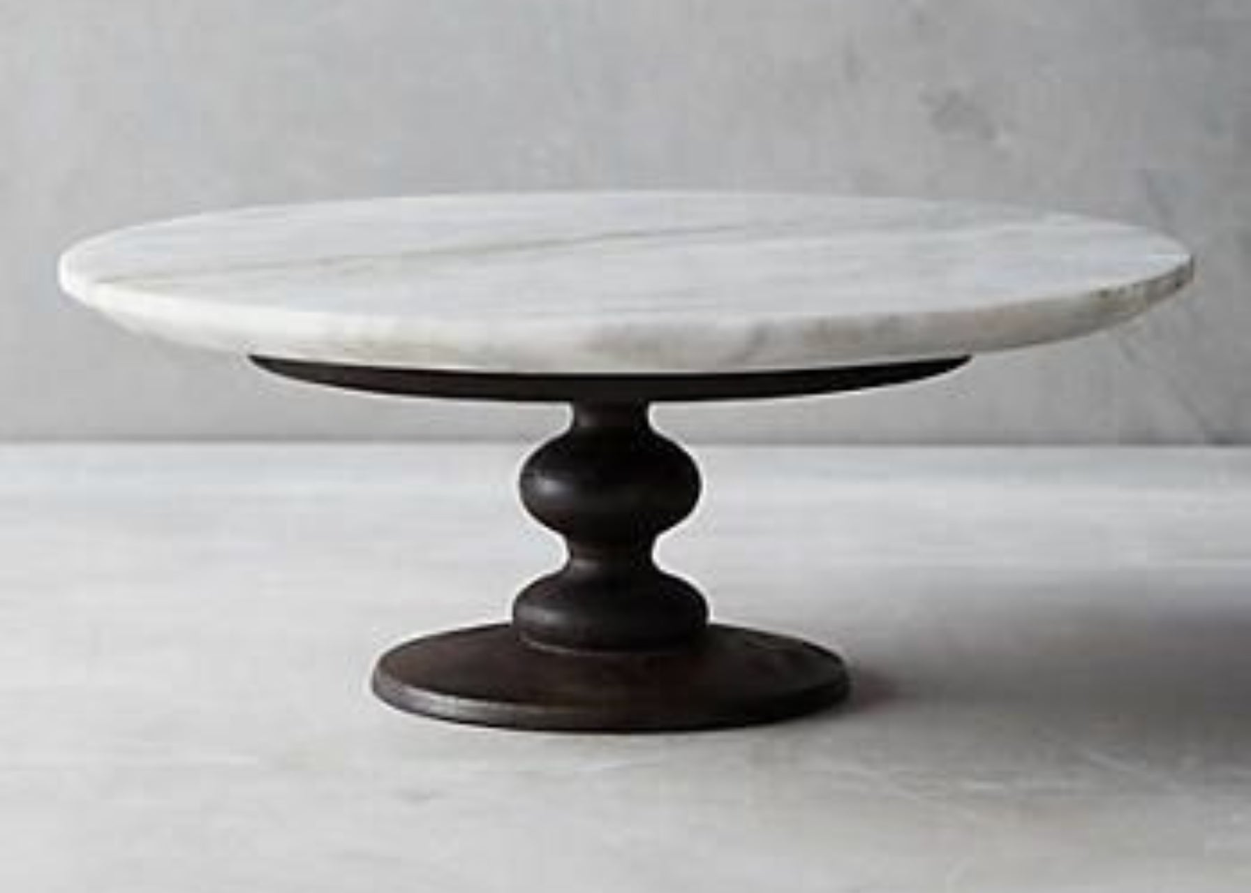 LuxeWood Marble & Wooden Cake Stand